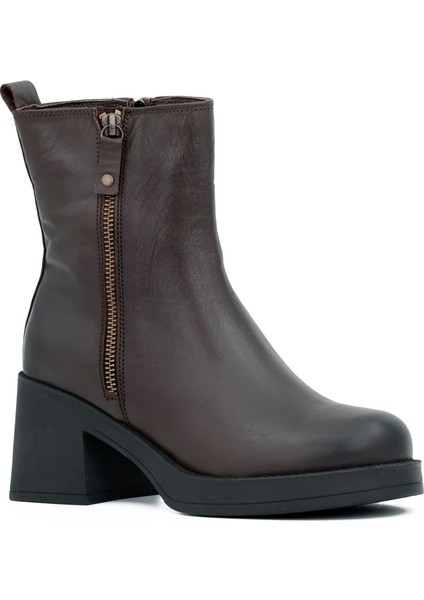 Hakiki Deri Fermuarlı Kadın Bot Eva Taban - B24400 fiyatları