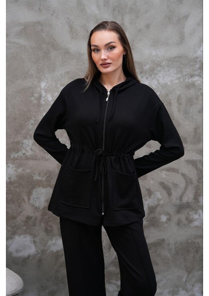 Bel Büzgülü Cep Detaylı Fermuarlı Modal Ikili Takım indirimleri