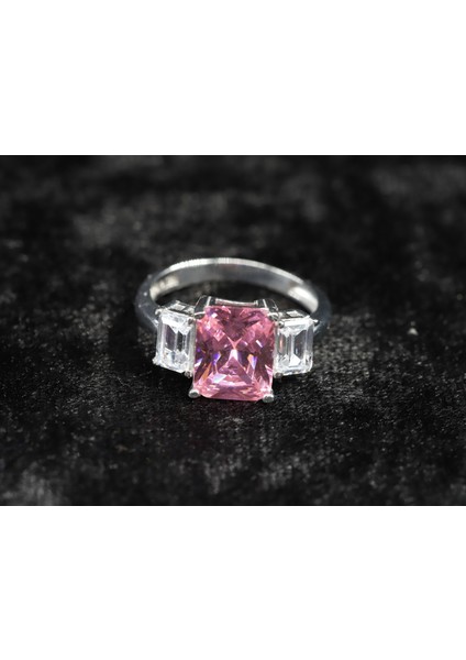Baget Taşlı Gümüş Yüzük, Pembe Gümüş Yüzük, Pembe Kuvars Yüzük fırsatları