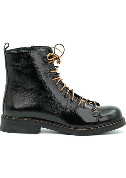 Hakiki Deri Fermuarlı Kadın Bot Kauçuk Taban - B617310