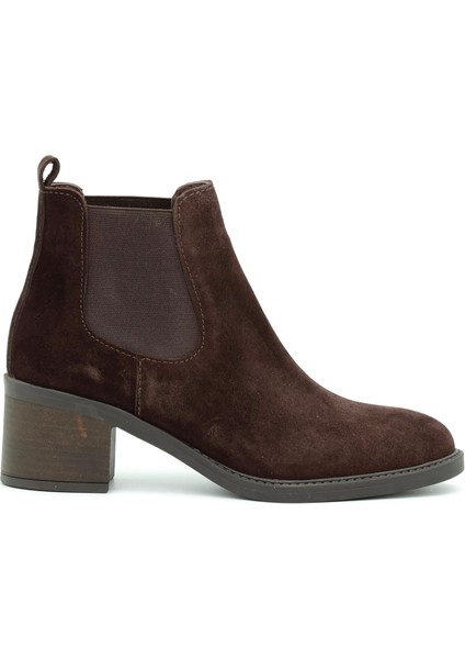 Hakiki Süet Deri Chelsea Model Kadın Bot Kauçuk Taban - B265960