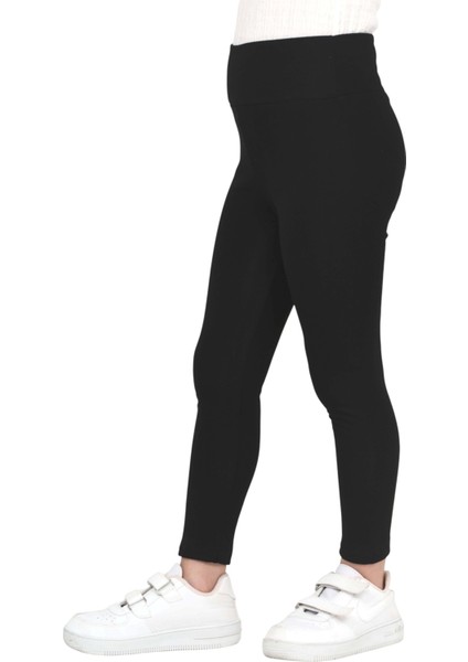 Kız Çocuk Yüksek Bel Içi Havlu - Şardonlu Termal Kışlık Günlük-Casual, Spor, Egzersiz, Tayt