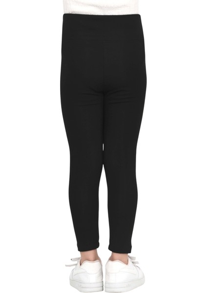 Kız Çocuk Yüksek Bel Içi Havlu - Şardonlu Termal Kışlık Günlük-Casual, Spor, Egzersiz, Tayt