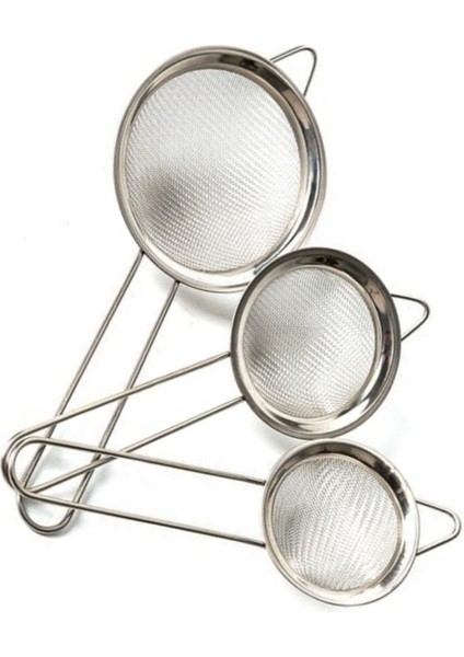 Metal 3 Lü Süzgeç Seti-Paslanmaz Tel Süzgeç - Çay Süzgeci (5 Cm- 7 Cm- 8 Cm) Bitki Süzgeci fırsatları