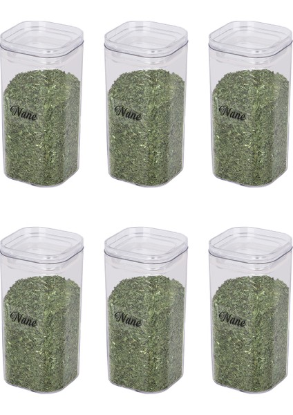 6'lı Şeffaf 300 ml Akrilik Vakumlu Kapaklı Baharatlık 24 Adet Etiket Hediyeli modelleri