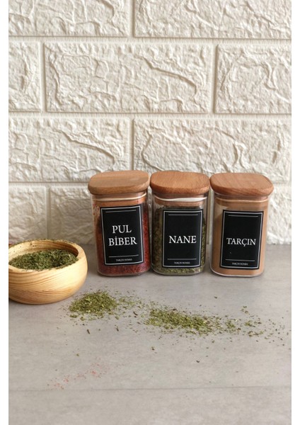 3'lü 200 ml Baharatlık Takımı Vakumlu Ahşap Kapaklı Etiketli Akrilik Saklama Kabı fırsatları