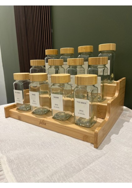 12'li Bambu Kapak Modern Baharatlık Takımı/merdiven Stant fiyatları