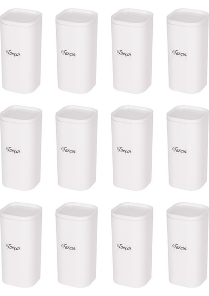 12'li Beyaz 300 ml Akrilik Vakumlu Kapaklı Baharatlık 24 Adet Etiket Hediyeli indirimleri