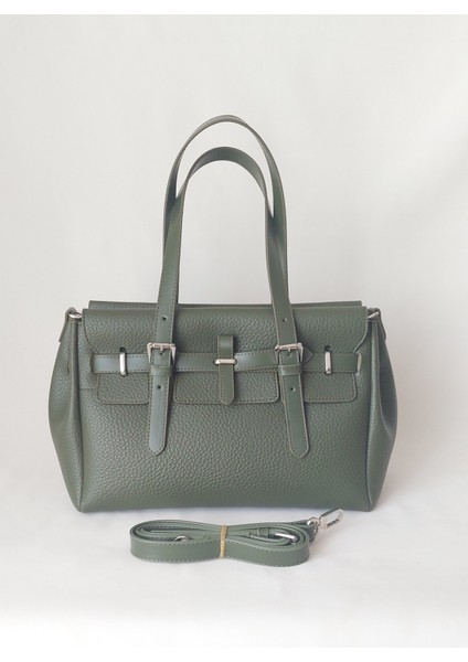 261AÇ316 Model Sarach Marka Haki Renk El ve Omuz Çantası