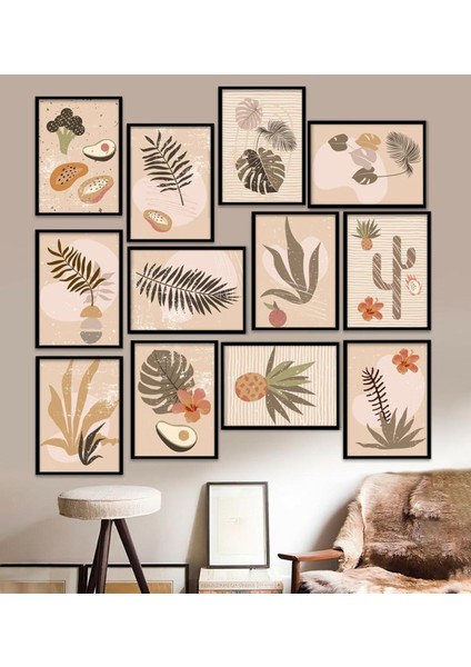 12 Parça Çerçeve Görünümlü Mdf Tablo Seti