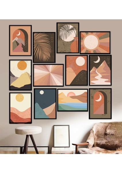 12 Parça Çerçeve Görünümlü Mdf Tablo Seti