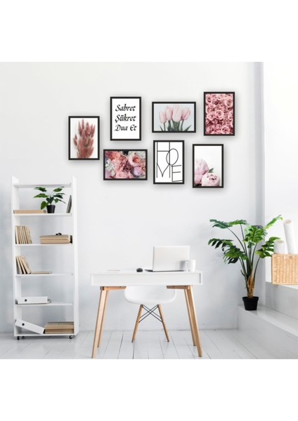 7 Parça Çerçeve Görünümlü Mdf Tablo Seti