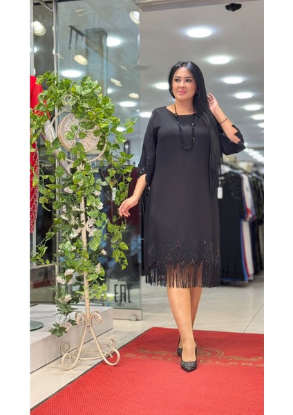 Büyük Beden Abiye Elbise – Truvakar Kol Şık Gece ve Davet Elbisesi