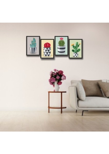 4 Parça Çerçeve Görünümlü Mdf Tablo