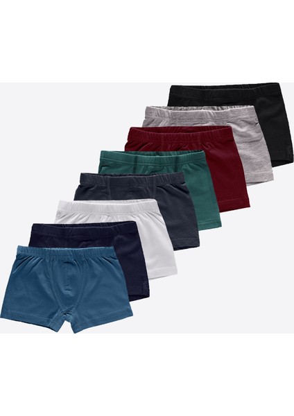 Erkek Çocuk 8'li Pamuk Elastan Boxer 8M209