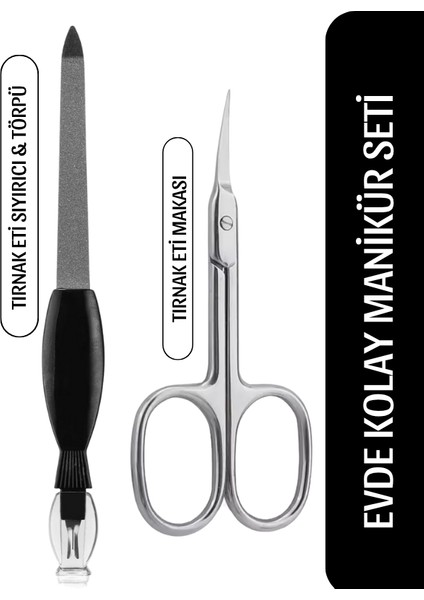 Tırnak Eti Makası |tırnak Eti Itici ve Sıyırıcı + Törpü Seti | Profesyonel Tırnak Bakımseti
