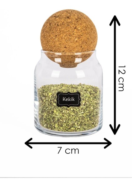 6'lı Top Kapaklı Baharatlık Seti Cam Kavanoz Seti Saklama Kabı Kaşık ve Etiket Hediyeli 300 ml indirimleri