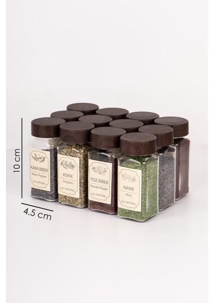 12'li Bambu Akasya Kapak Modern Baharatlık Takımı Naturelove fiyatları