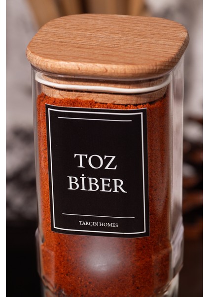 12'li 200 & 250 & 300 ml Vakumlu Ahşap Kapaklı Etiketli Mika Baharatlık Seti Saklama Kabı indirimleri