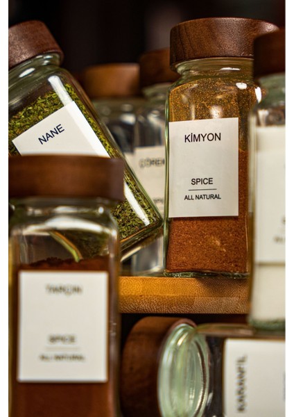 Akasya Kapaklı Cam Baharatlık Seti 12'li (120 Ml) - Hava ve Nem Koruması Şık ve Saklama Düzenleme indirimleri