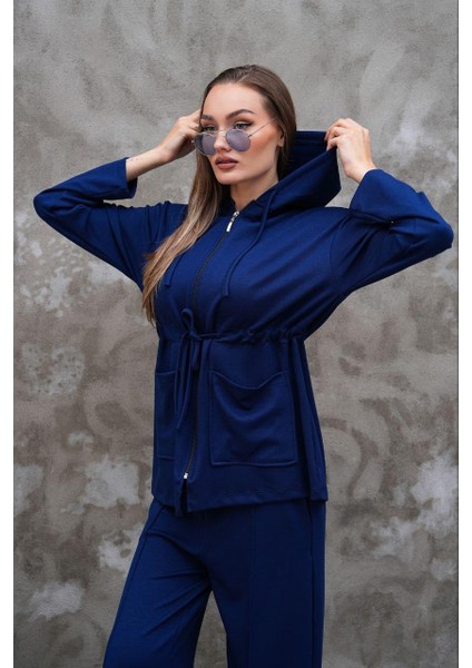 Bel Büzgülü Cep Detaylı Fermuarlı Modal Ikili Takım fırsatları