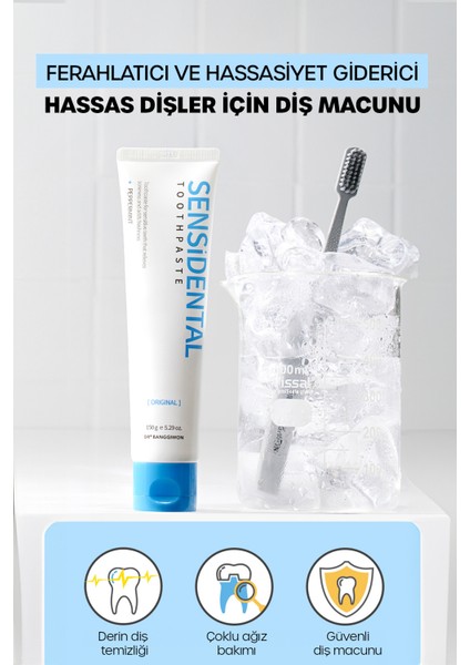 Sensidental Original Diş Macunu, Beyazlatıcı, Biberiye, Yeşil Çay, Peppermint Toothpaste 150 gr