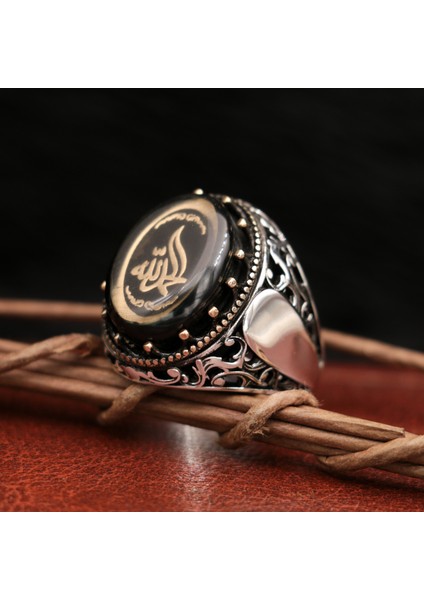 Hat Sanatlı Elhamdulillah Yazılı 925 Ayar Erkek Gümüş Yüzük fiyatları