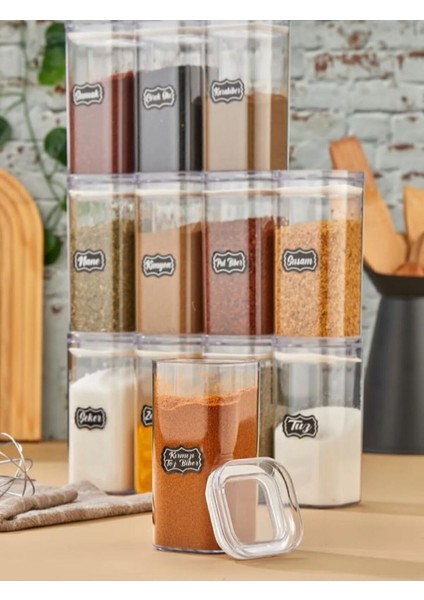 12 Li Baharatlık Takımı Vakumlu Kapaklı.etiket Hediyemizdir. modelleri