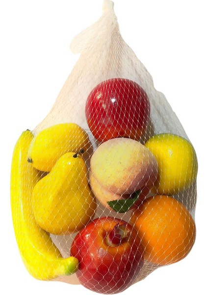 Yapay Meyve Sebze 8 Adet Köpük Portakal Limon Mandalina Muz Mango Armut Şeftli Elma