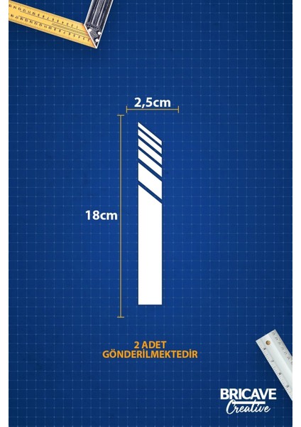 Yan Ayna Şerit Araba-Motosiklet Cam Etiket Sticker 18X5CM fiyatları