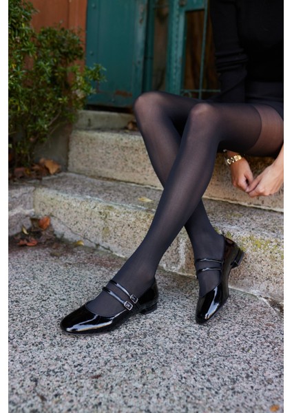 Cerry Kadın Lacivert Mını Topuklu Babet