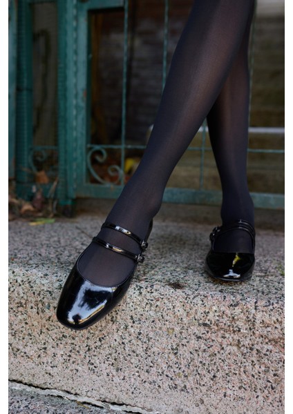 Cerry Kadın Lacivert Mını Topuklu Babet