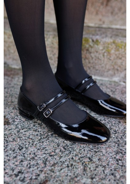 Cerry Kadın Lacivert Mını Topuklu Babet