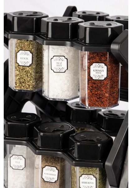 12'li Yeni Nesil Baharatlık Seti Döner Konseptli Tezgah Üstü ve Asılabilir Fenomen Model fırsatları