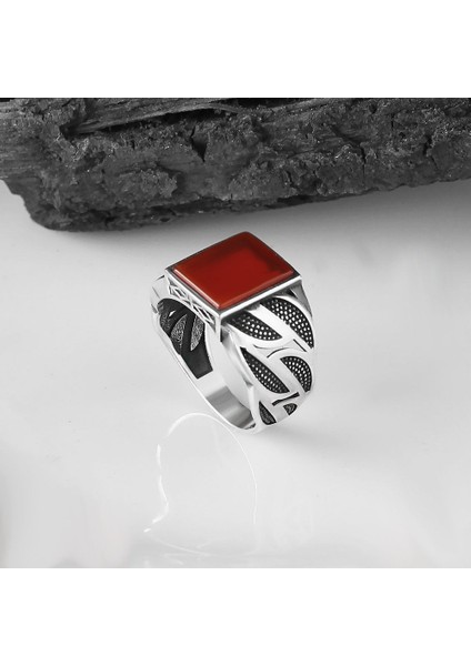 Akik Taşlı 925 Ayar Gümüş Erkek Yüzük fiyatları