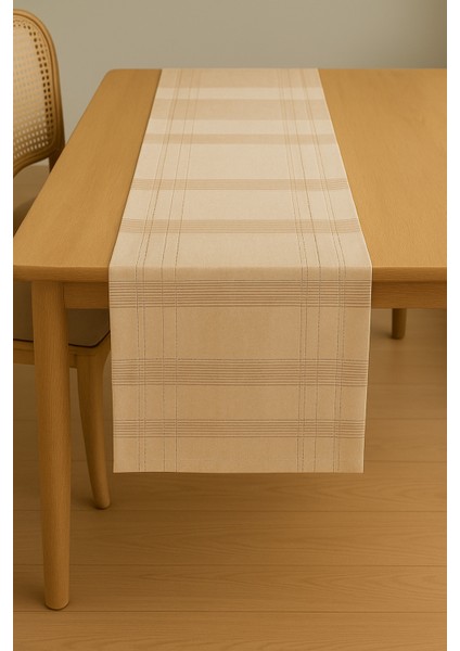 Jasmin Keten Kahvrengi Bohem Şık Masa Örtüsü Runner 35X150 cm fırsatları