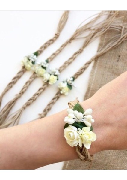 Kına Gecesi Nedime Bilekliği Saç Örgülü 10 Ad.kına Malzemeleri Beyaz