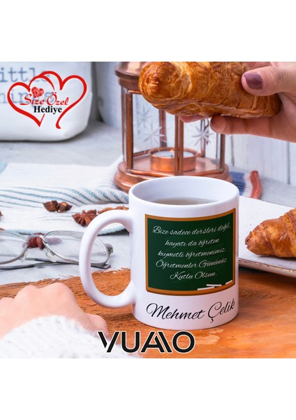 Öğretmenler Günü Hediyesi Kişiye Özel Isimli ve Sözlü Kupa Bardak - T12 fiyatları