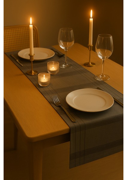 Jasmin Keten Gri Bohem Şık Masa Örtüsü Runner 35X150 cm fiyatları