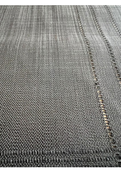Jasmin Keten Gri Bohem Şık Masa Örtüsü Runner 35X150 cm