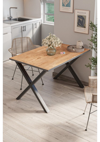 Yemek Masası Metal Ayaklı Mutfak Masası Prag 80 x 120 cm x Ayaklı Çam fiyatları