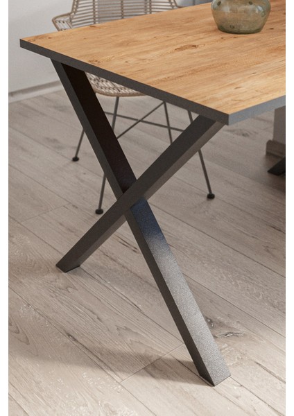Yemek Masası Metal Ayaklı Mutfak Masası Prag 80 x 120 cm x Ayaklı Çam fırsatları