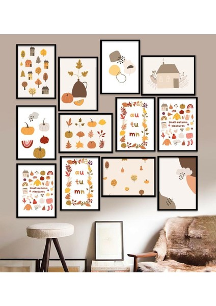 12 Parça Çerçeve Görünümlü Mdf Tablo Seti