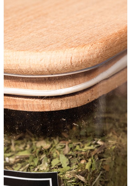 6'lı 250 ml Vakumlu Sızdırmaz Ahşap Kapaklı Etiketli Akrilik Baharatlık Seti Saklama Kabı indirimleri