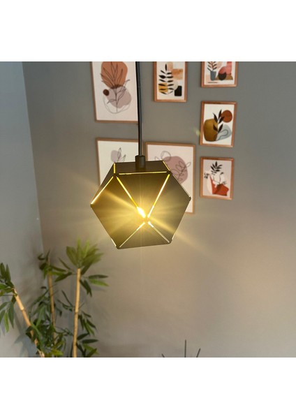 Lotus Siyah Tekli Avize Sarkıt Lamba Salon Yatak Odası Antre Avizesi