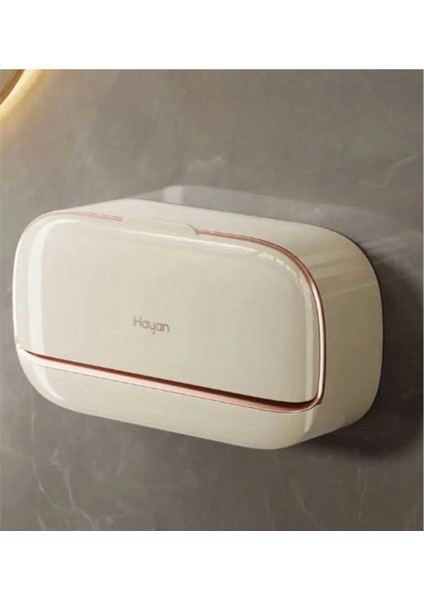 Kapaklı Krem Renk Katı Sabunluk – Kendinden Su Boşaltmalı, Su Akıtmaz Hijyenik Sabun Kutusu Banyo & Mutfak