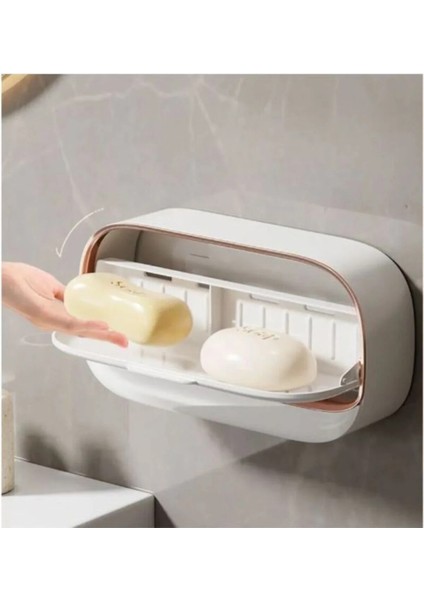 Kapaklı Krem Renk Katı Sabunluk – Kendinden Su Boşaltmalı, Su Akıtmaz Hijyenik Sabun Kutusu Banyo & Mutfak fiyatları