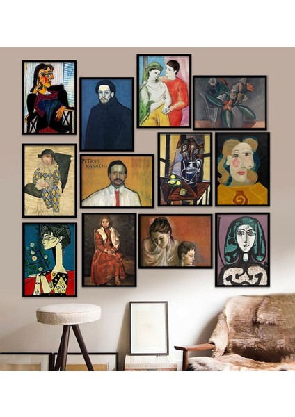 12 Parça Çerçeve Görünümlü Mdf Tablo Seti