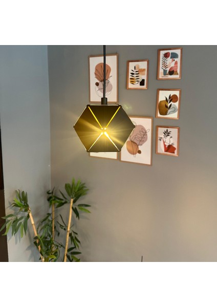 Lotus Siyah Tekli Avize Sarkıt Lamba Salon Yatak Odası Antre Avizesi