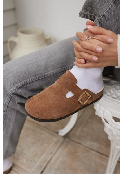 Carius Kadın Kum Gercek Suet Sabo Içi Kurklu Terlık modelleri